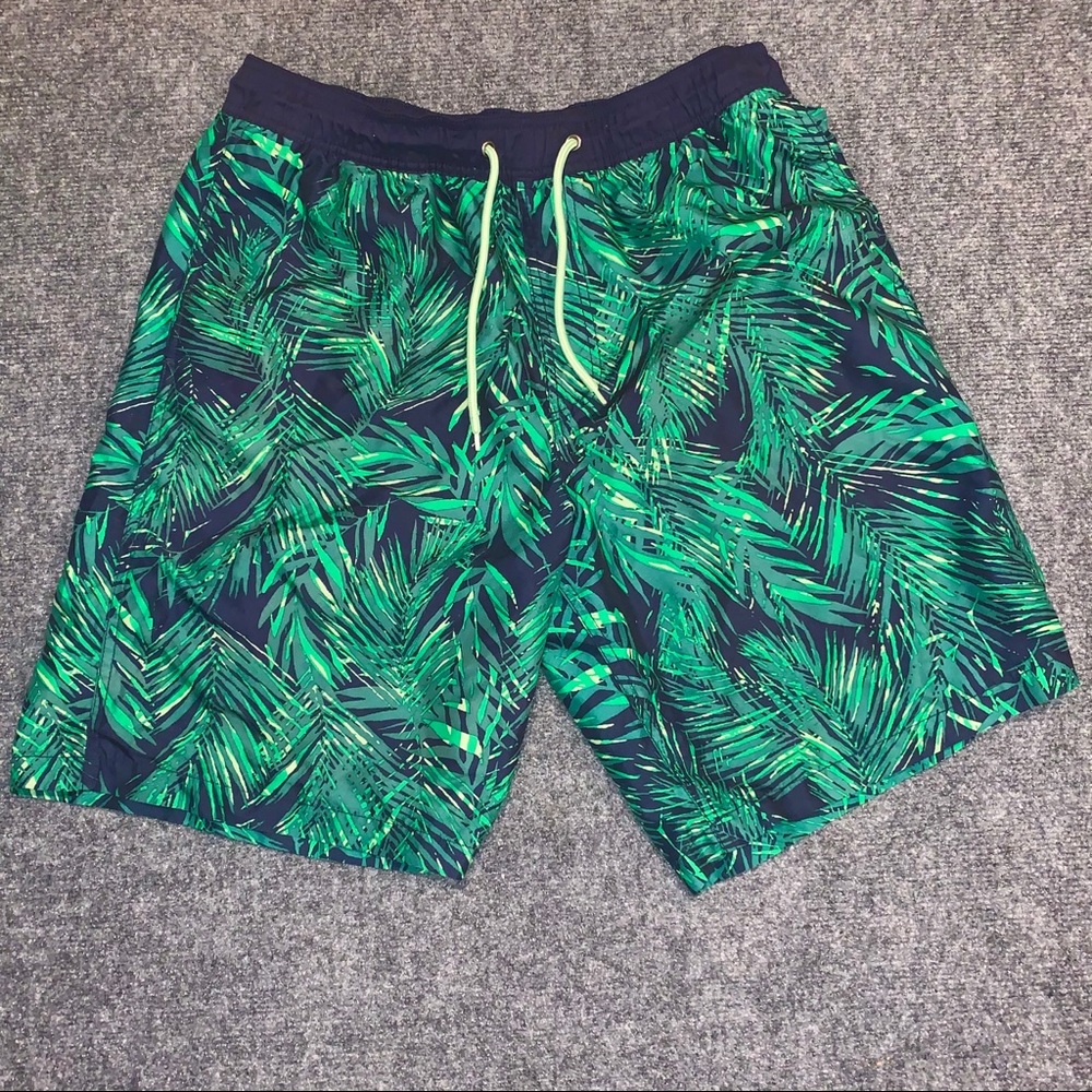 GAP green leaf swim shorts (size Large)